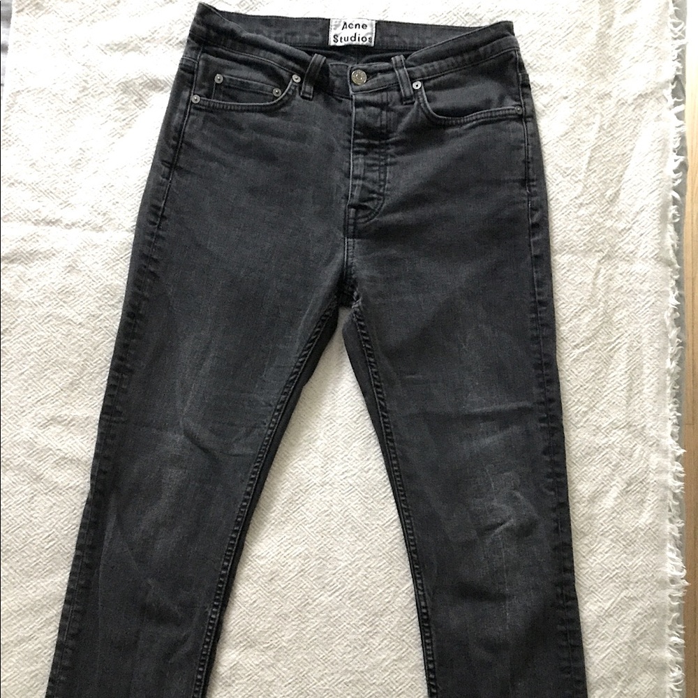 Acne Studios Town Black Creased Marble Jeans